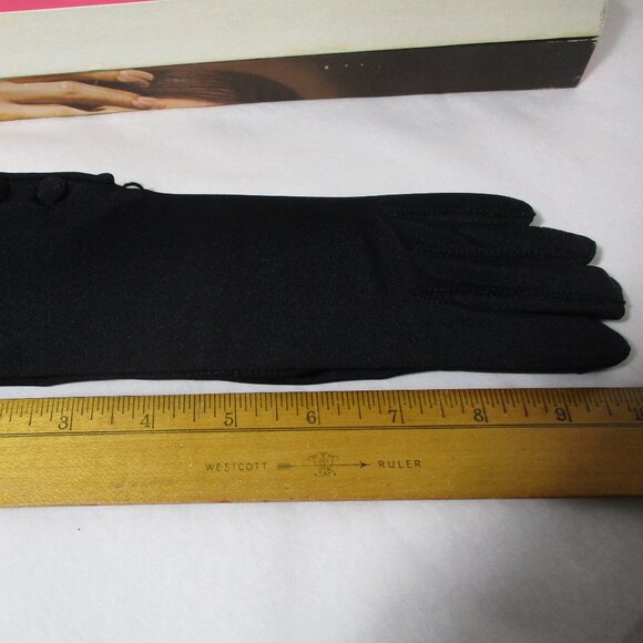 Vintage New NOS Womens Black Fabric Isotoner Gloves by Aris Stretch One-… - Picture 5 of 6
